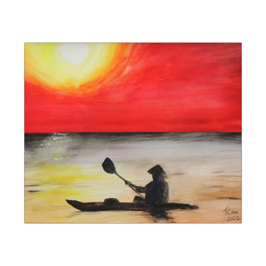 Kayaker at Sunset - Canvas Print