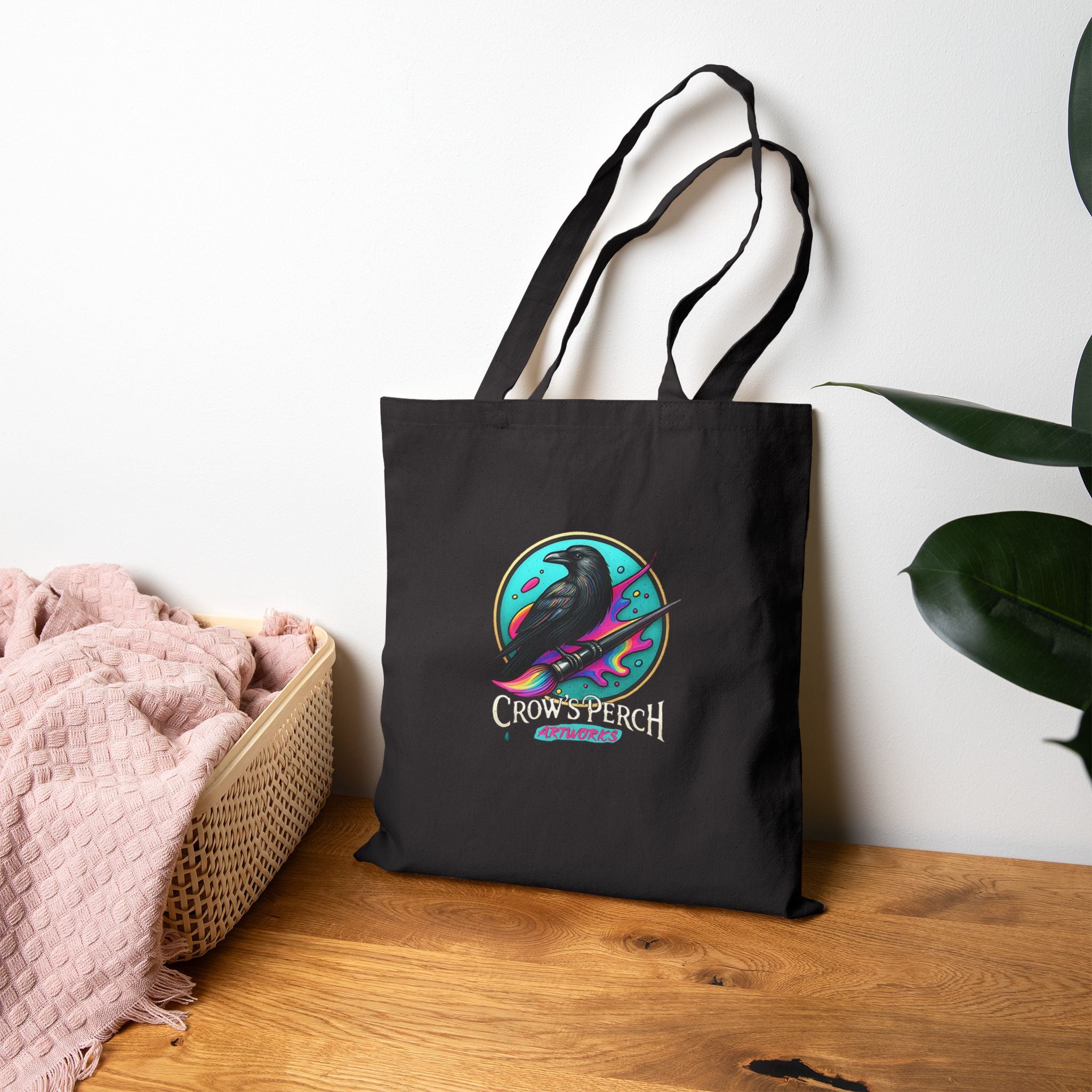 Crow's Perch Artworks Canvas Tote Bag, Eco-Friendly Shopping Bag
