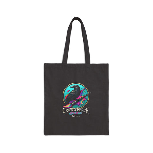 Crow's Perch Artworks Canvas Tote Bag, Eco-Friendly Shopping Bag, Stylish Reusable Grocery Tote, Bird Lover Gift, Artful Carryall