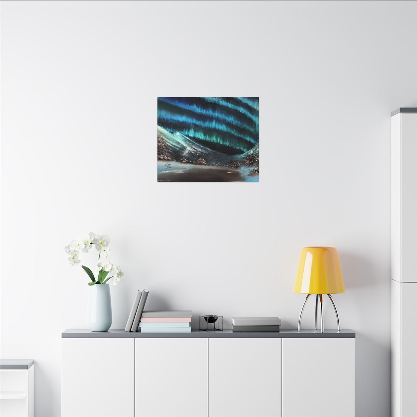 Northern Lights Canvas Wall Art — Aurora Borealis Matte Stretched Canvas