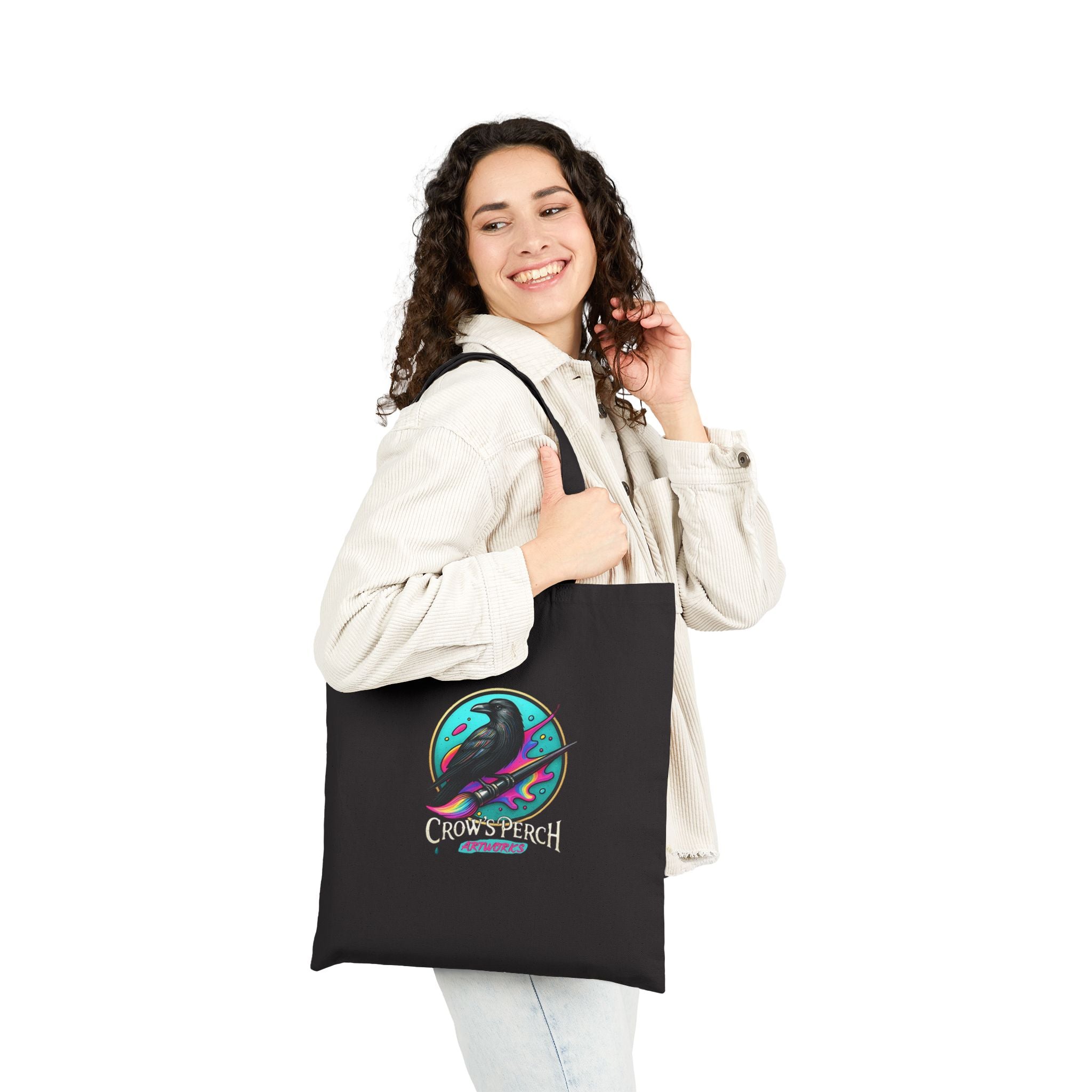 Crow's Perch Artworks Canvas Tote Bag, Eco-Friendly Shopping Bag