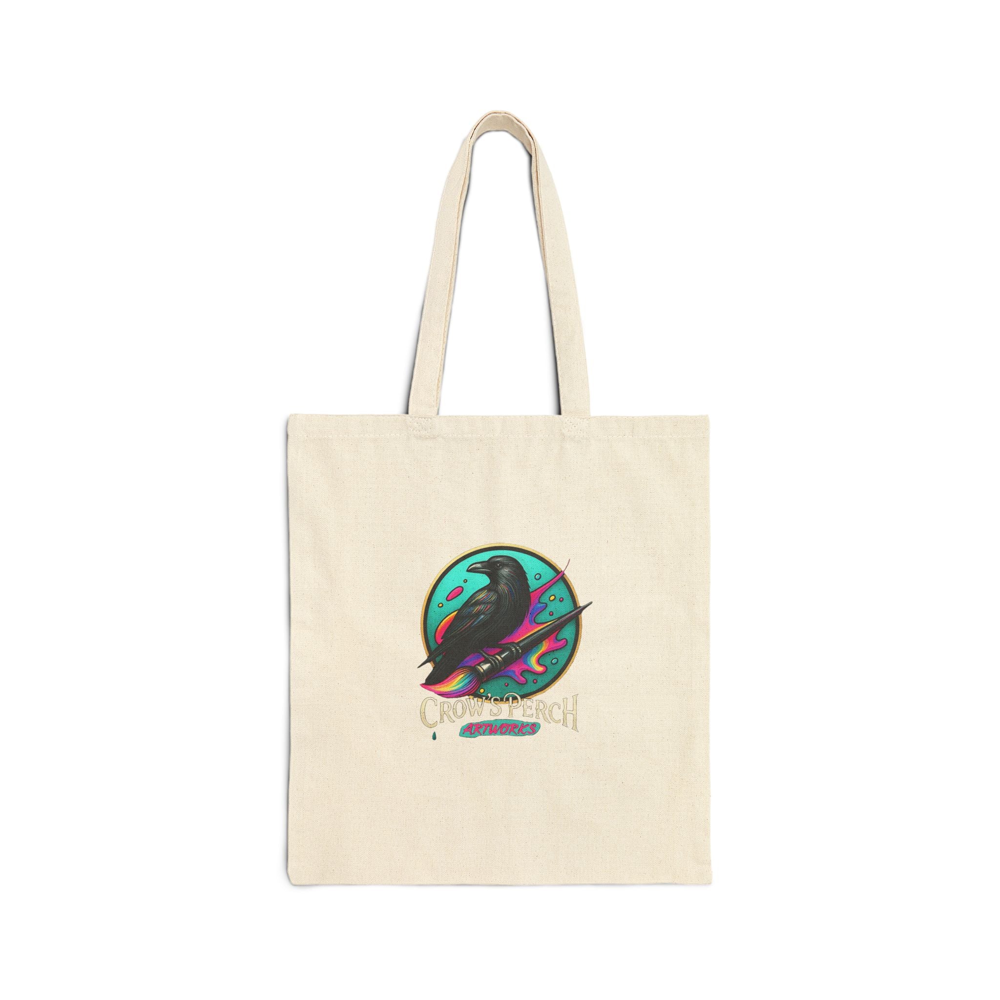 Crow's Perch Artworks Canvas Tote Bag, Eco-Friendly Shopping Bag