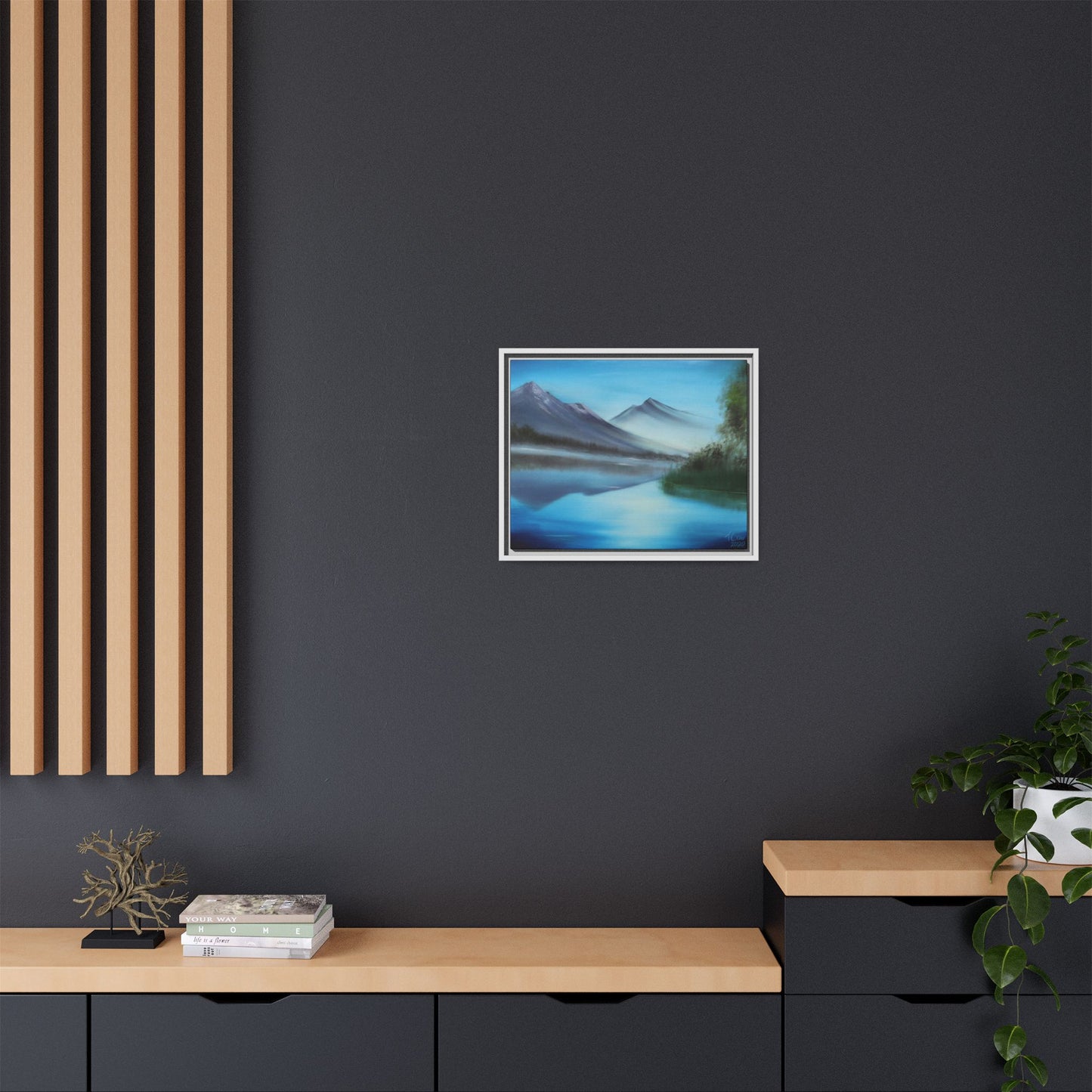Mirror of the Mountains - Framed Canvas Print