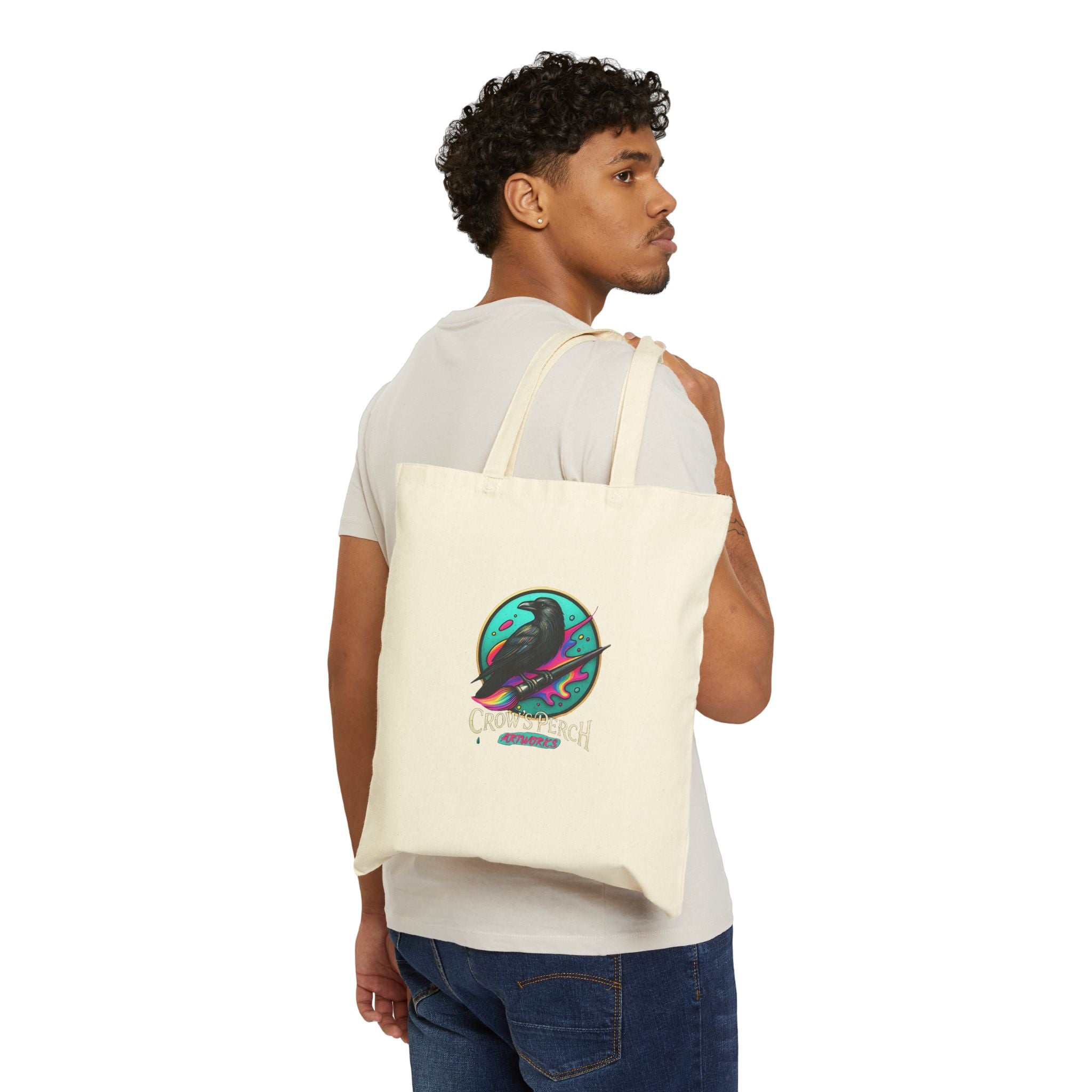 Crow's Perch Artworks Canvas Tote Bag, Eco-Friendly Shopping Bag