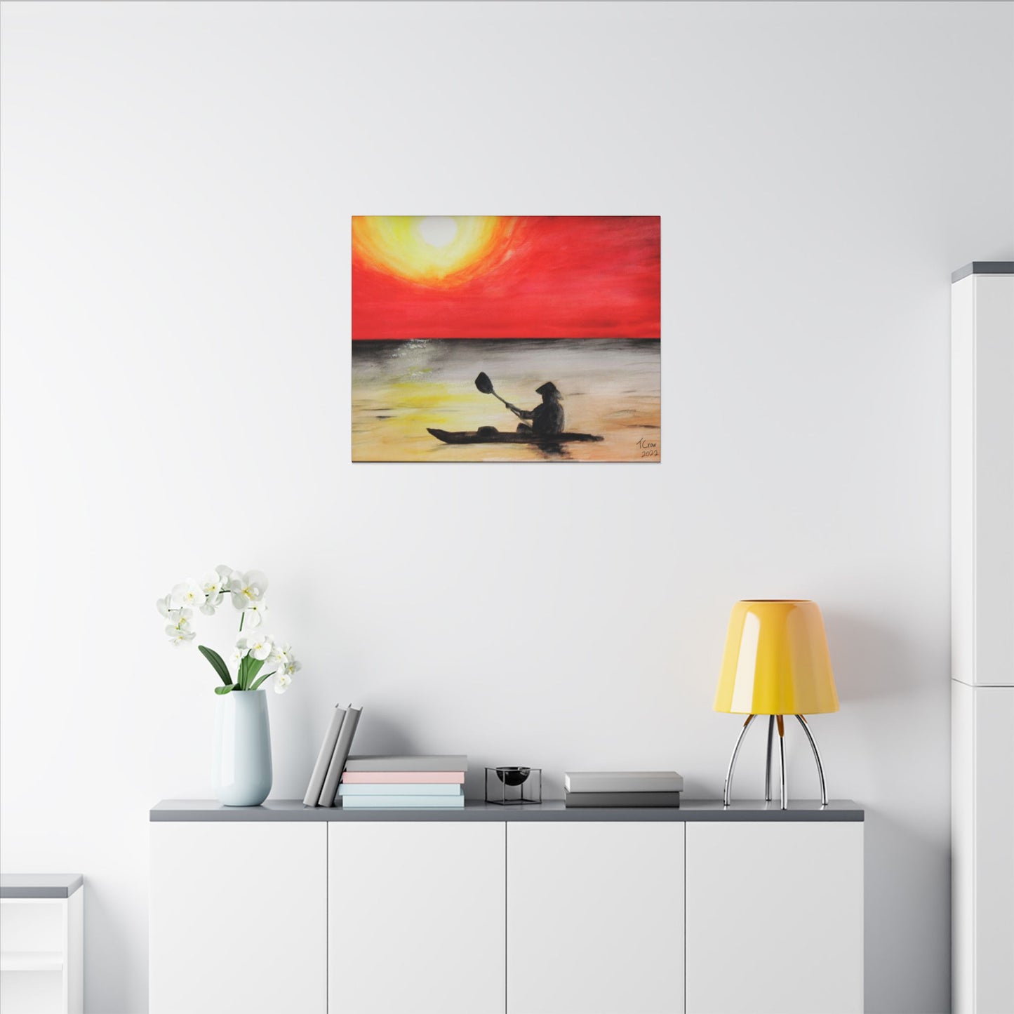 Kayaker at Sunset - Canvas Print
