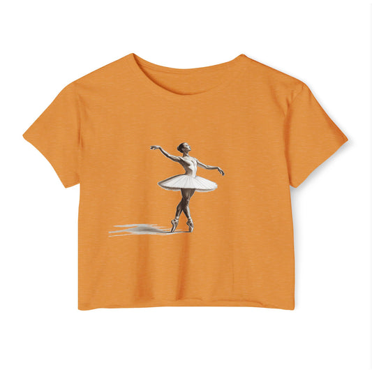 Ballerina Crop Top, Comfortable Summer Wear, Bohemian Style Tee, Perfect for Music Festivals, Dance Events, Beach Days
