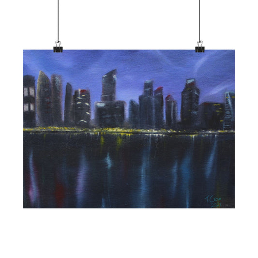 City Lights - Matte Poster Print Printify