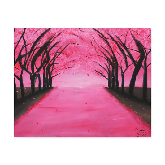 Cherry Blossom Pathway Canvas Art - Elegant Floral Wall Decor