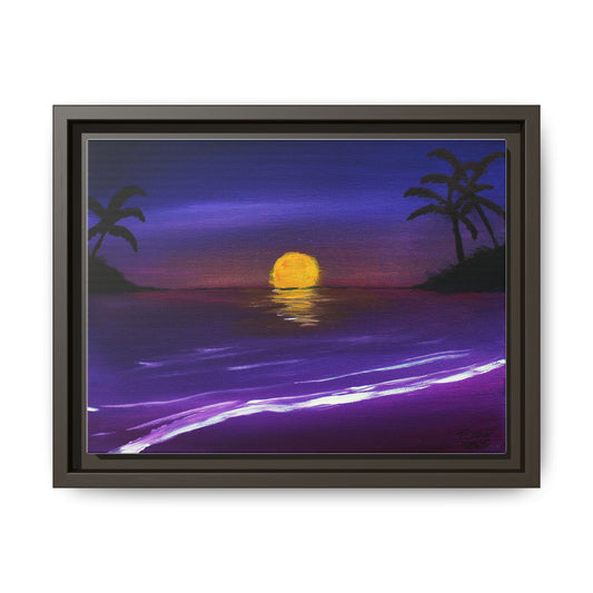Framed Sunset Canvas Art | Tropical Beach Wall Decor