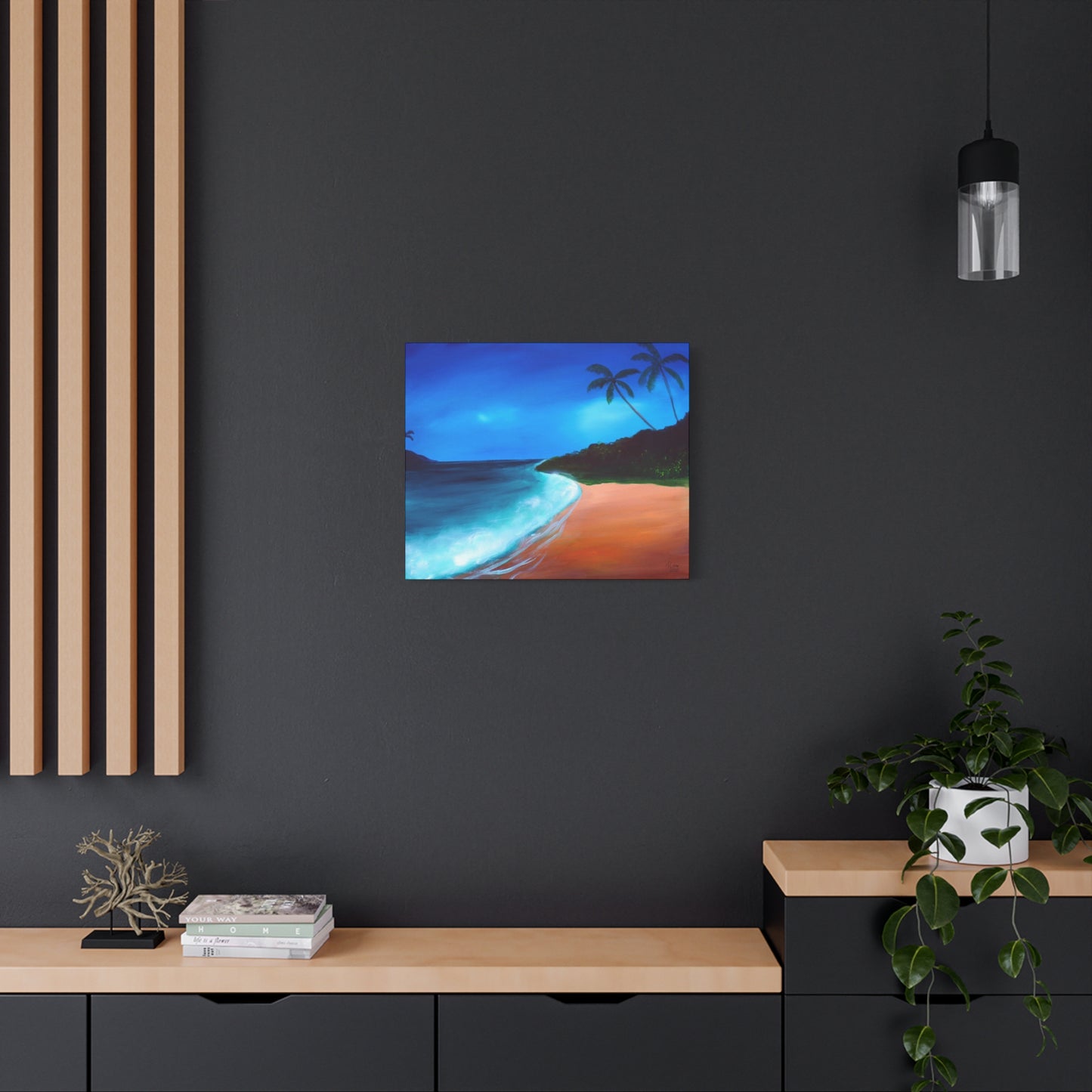Beach Sunset Canvas Wall Art - Tropical Ocean Decor