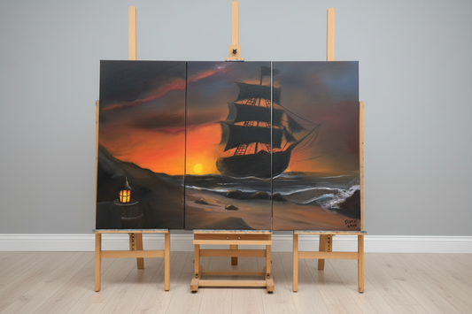 Pirate Ship - Original Painting Crow's Perch Artworks