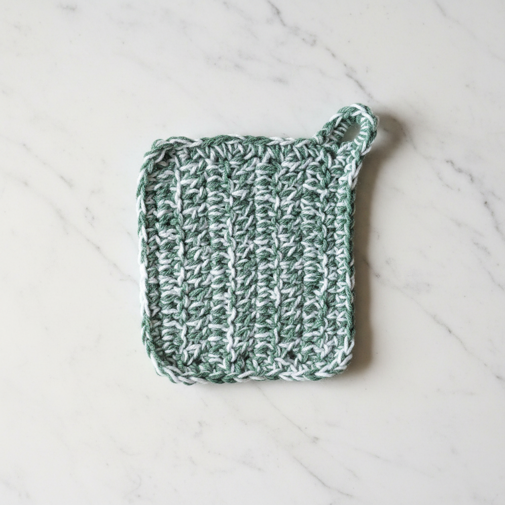 Green/White Pot Holder Crow's Perch Artworks