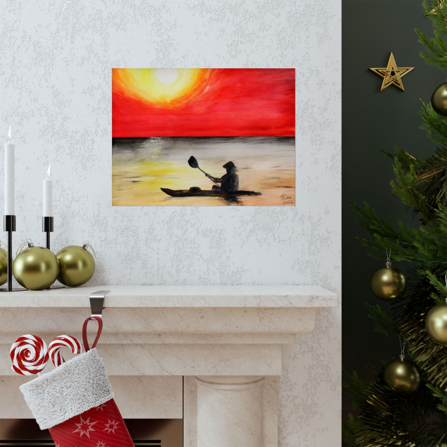 Kayaker at Sunset - Matte Poster Print