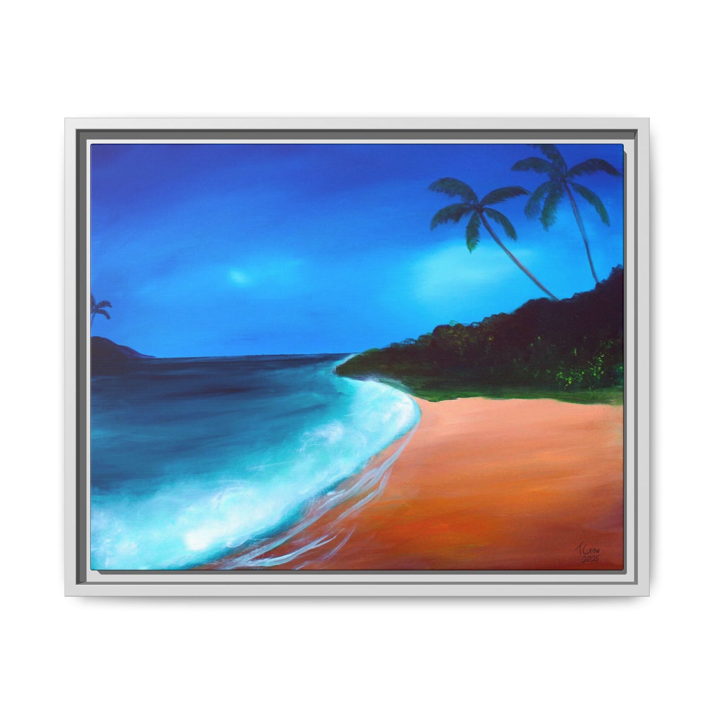 Sunlit Tide - Framed Canvas Print