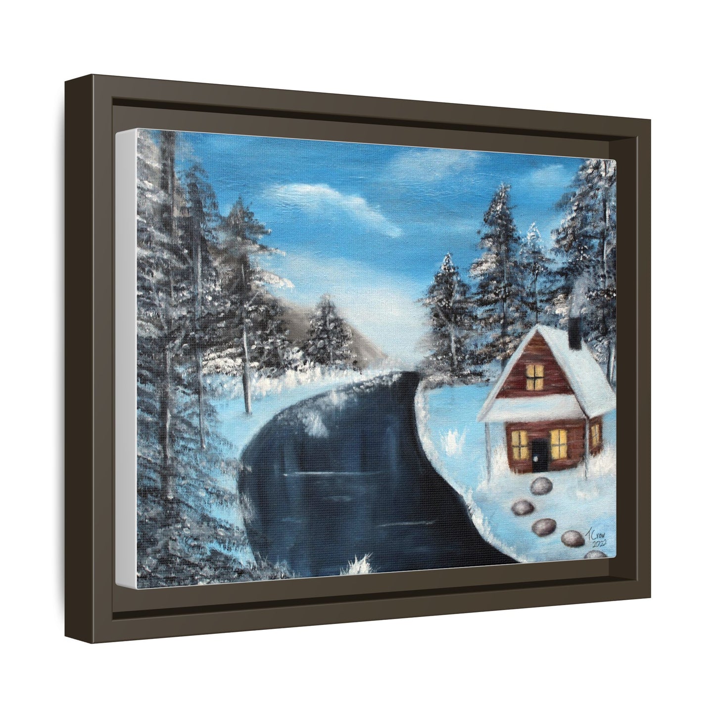 Cozy Winter Landscape Canvas Art Print