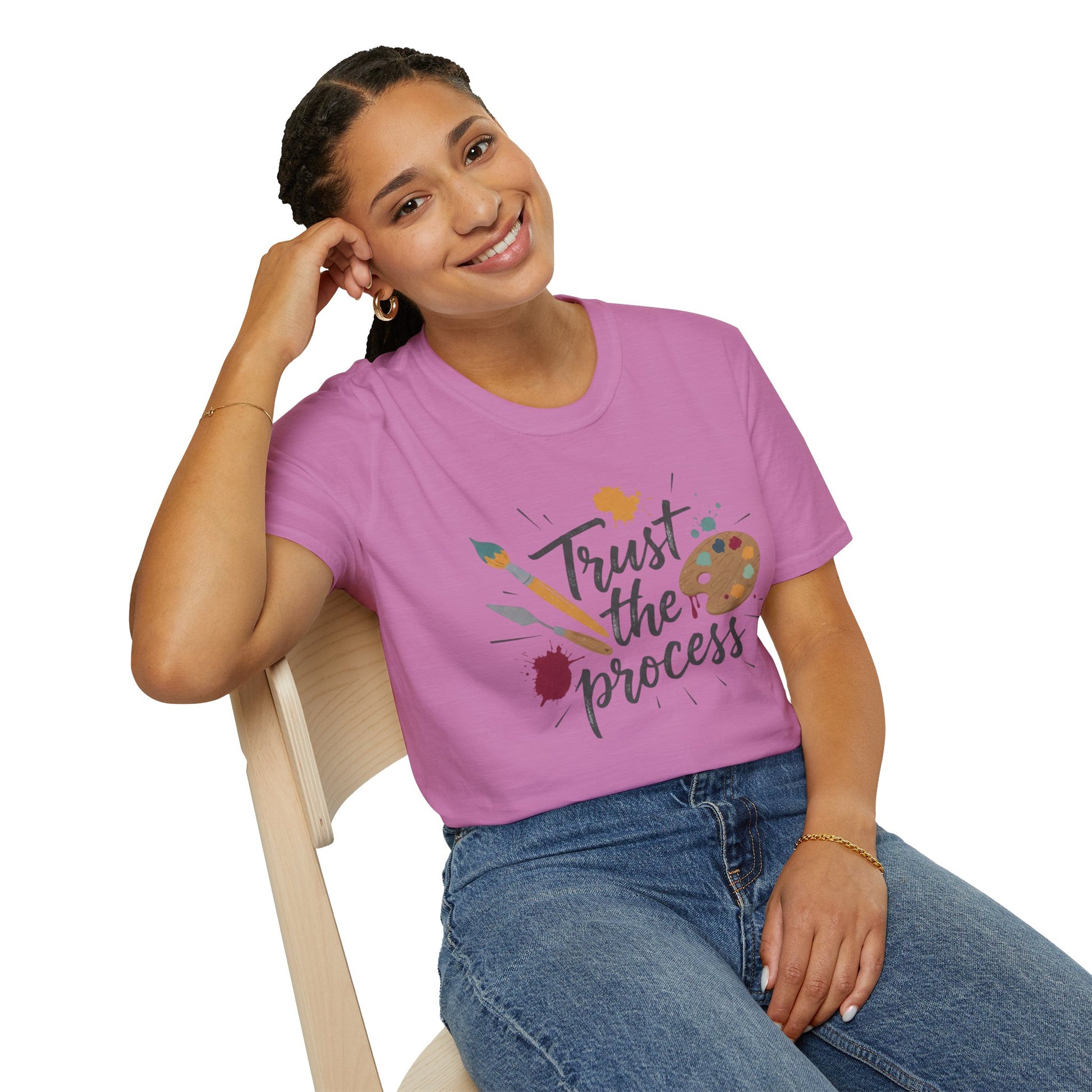 Trust the Process Artist T-Shirt - Inspirational Painter Tee with Palette & Brush Printify