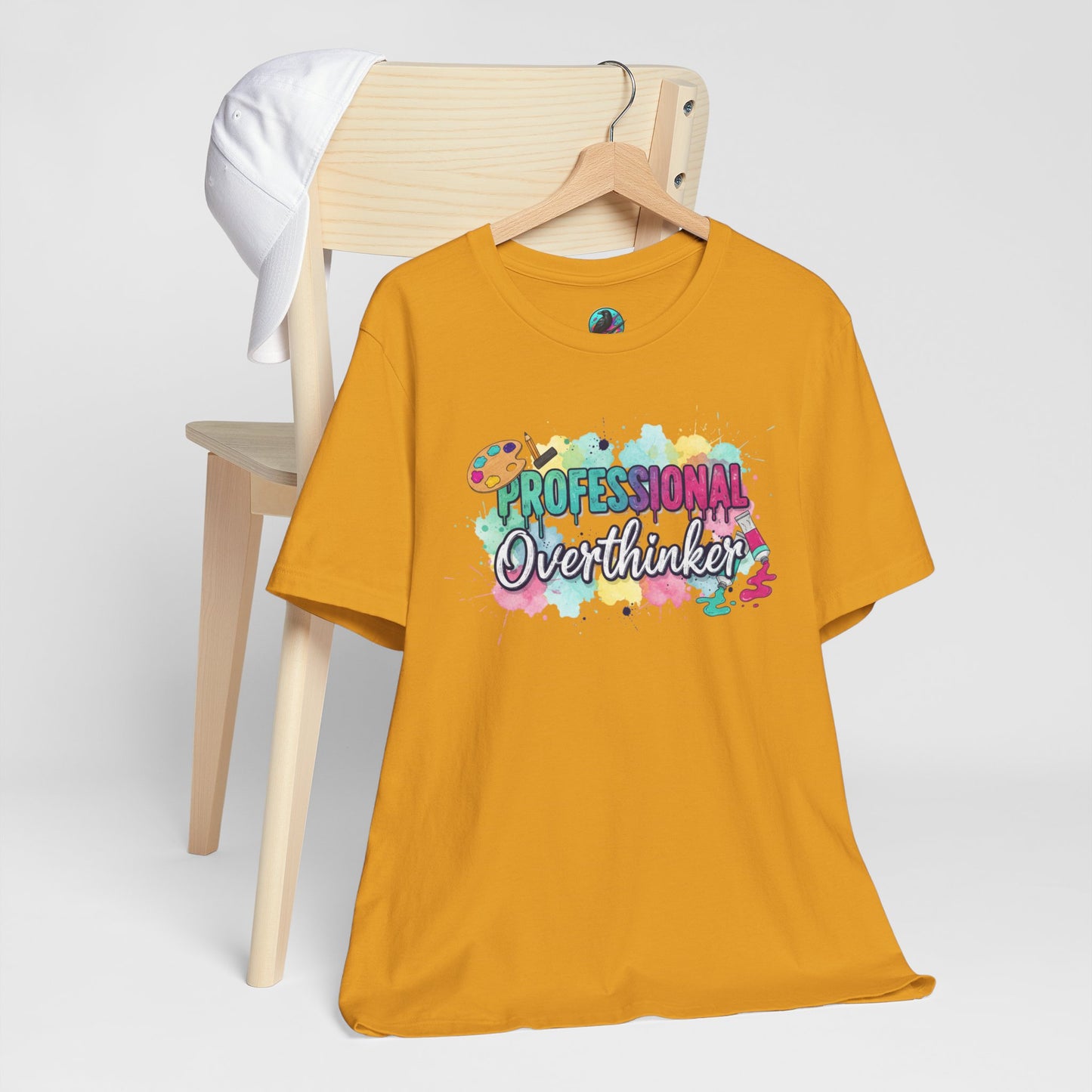 Professional Overthinker T-Shirt - Colorful Watercolor Graphic Tee Printify