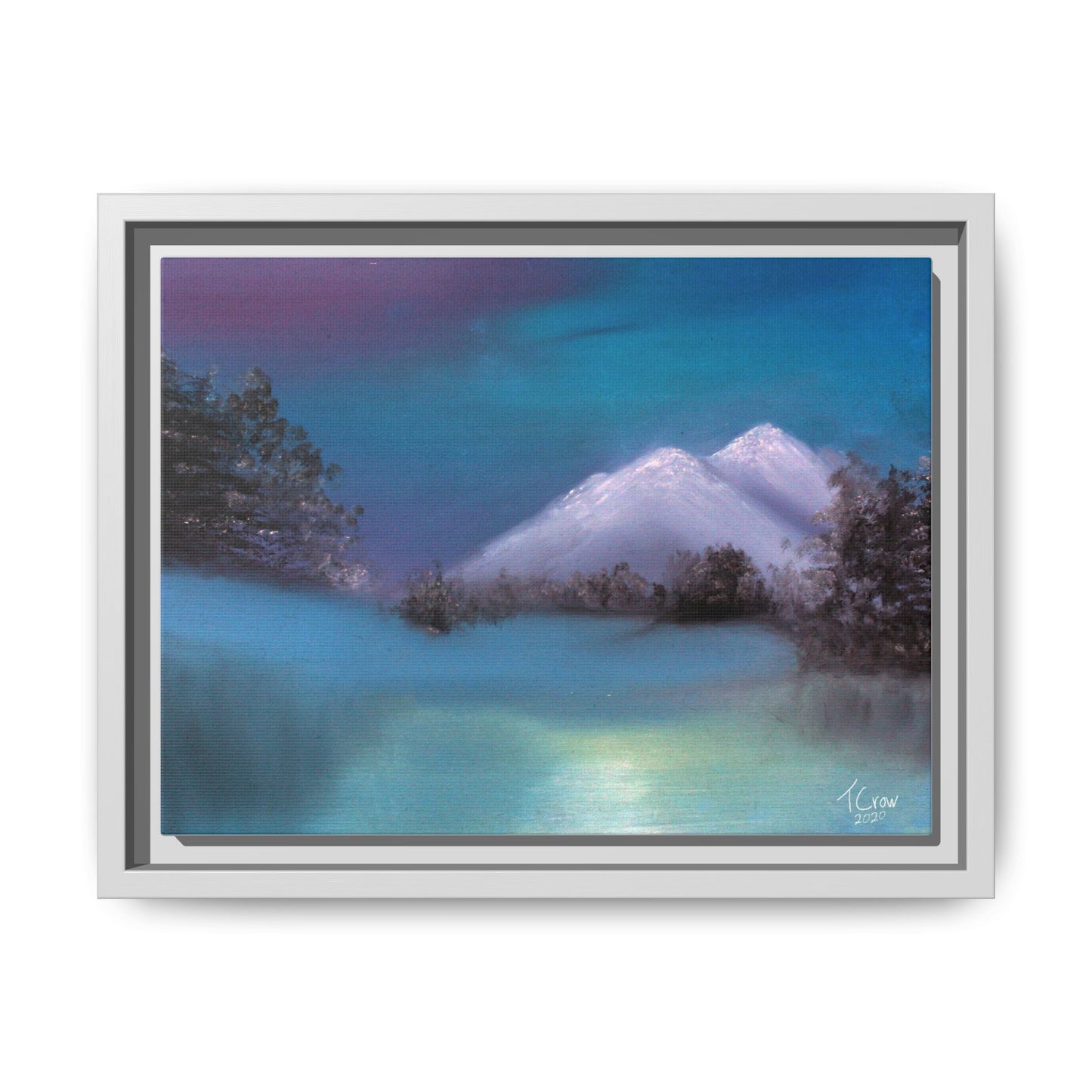 Framed Matte Canvas Art - Dreamy Mountain Landscape