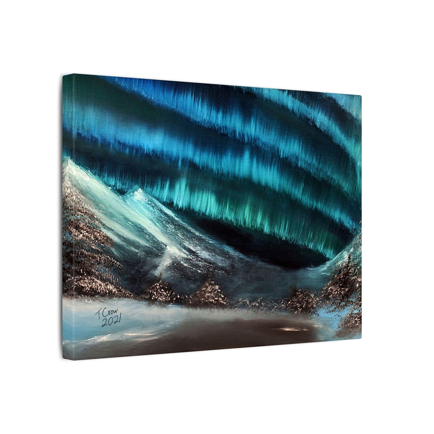 Northern Lights Canvas Wall Art — Aurora Borealis Matte Stretched Canvas