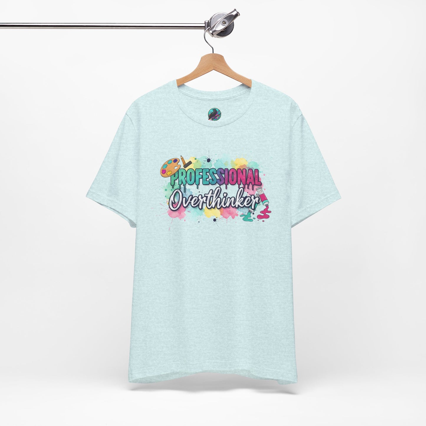 Professional Overthinker T-Shirt - Colorful Watercolor Graphic Tee Printify