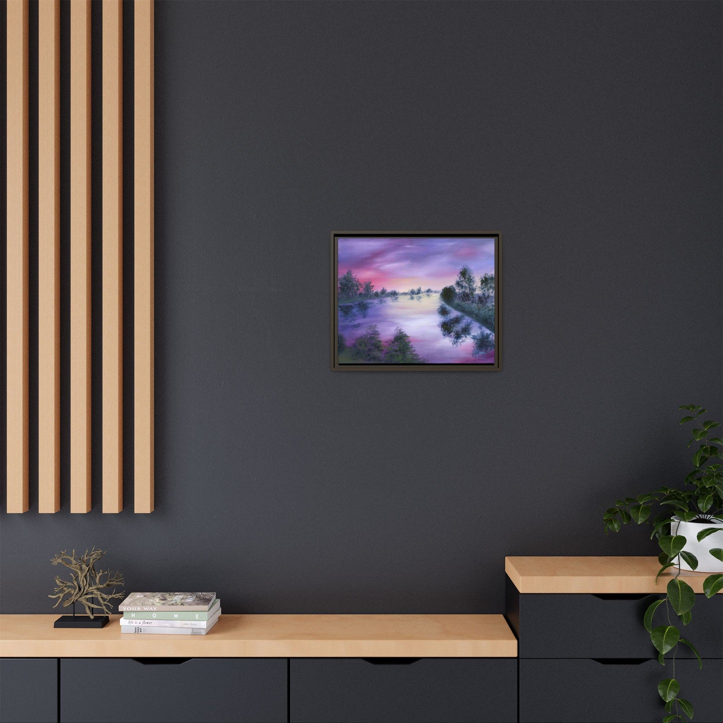 Lavender Lake - Framed Canvas Print