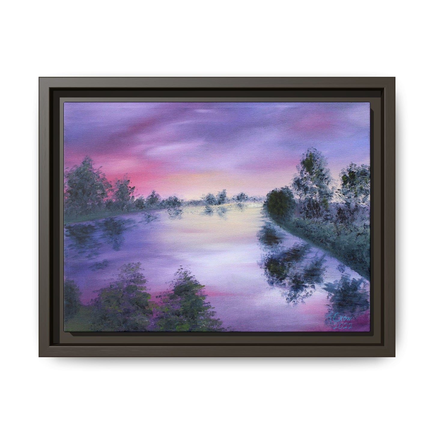 Lavender Lake - Framed Canvas Print