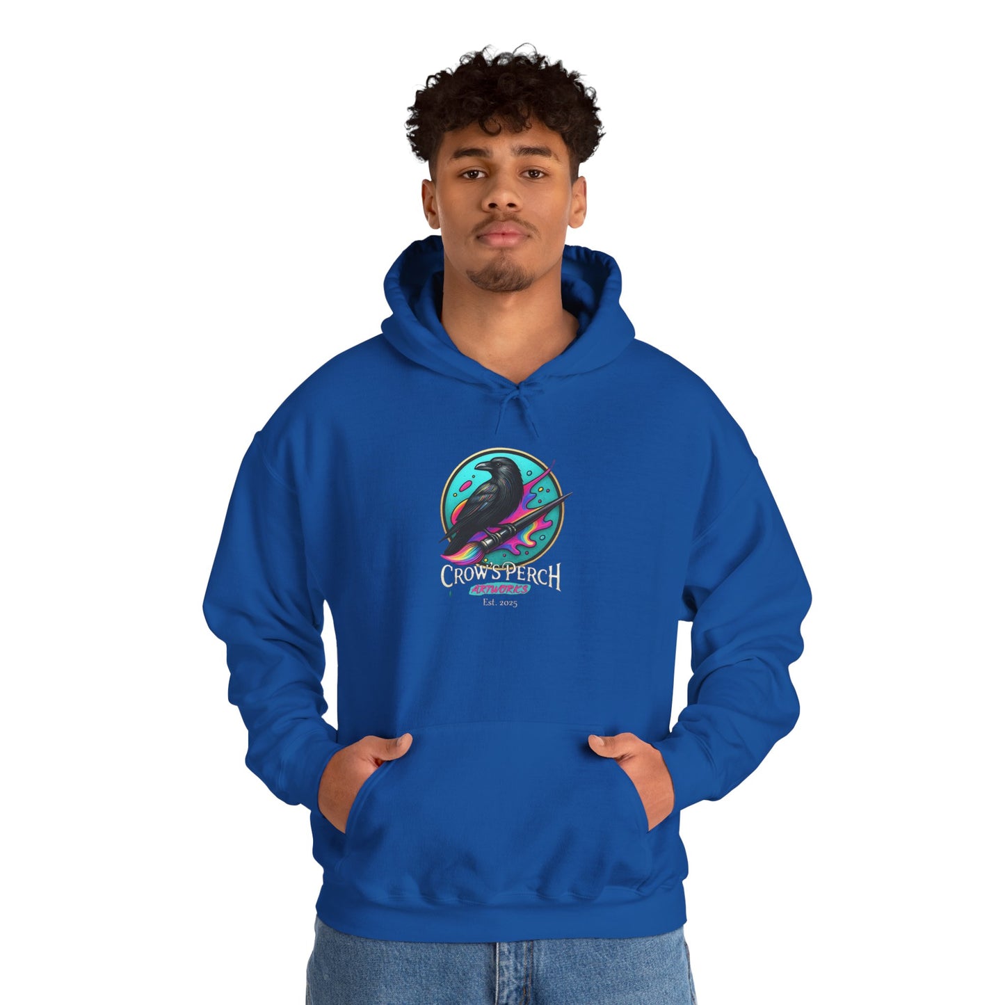 Crow's Perch Artworks Graphic Hoodie, Cozy Sweatshirt Gift, Stylish Layering Piece, Everyday Fashion Statement