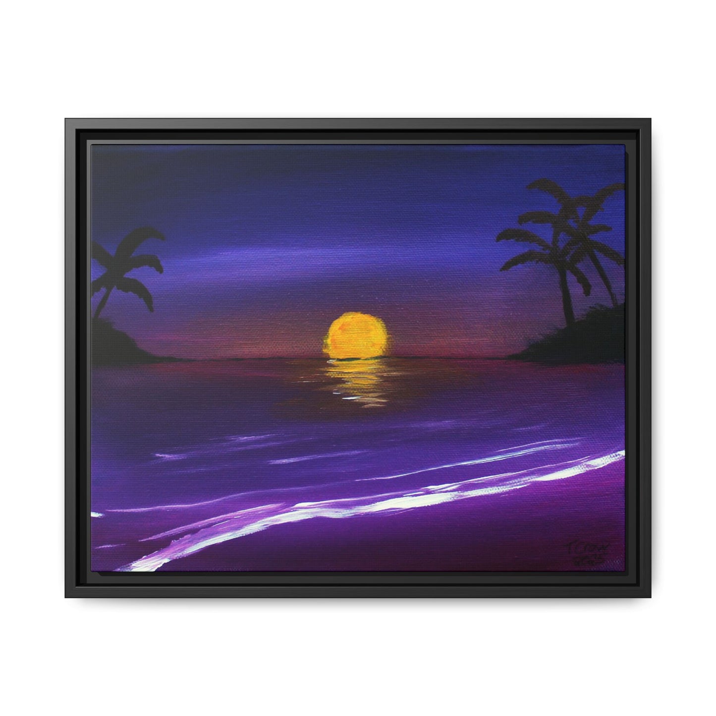 Amethyst Shore - Framed Canvas Print