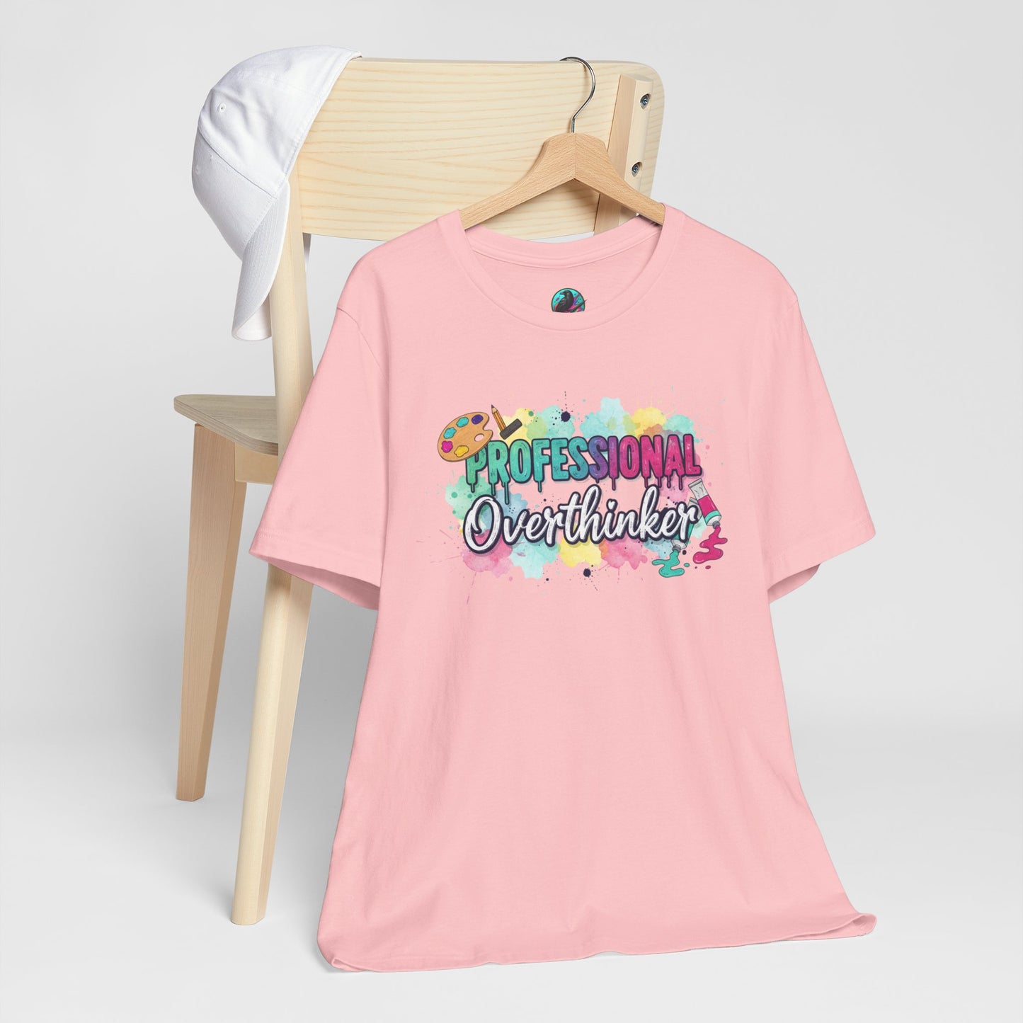 Professional Overthinker T-Shirt - Colorful Watercolor Graphic Tee Printify