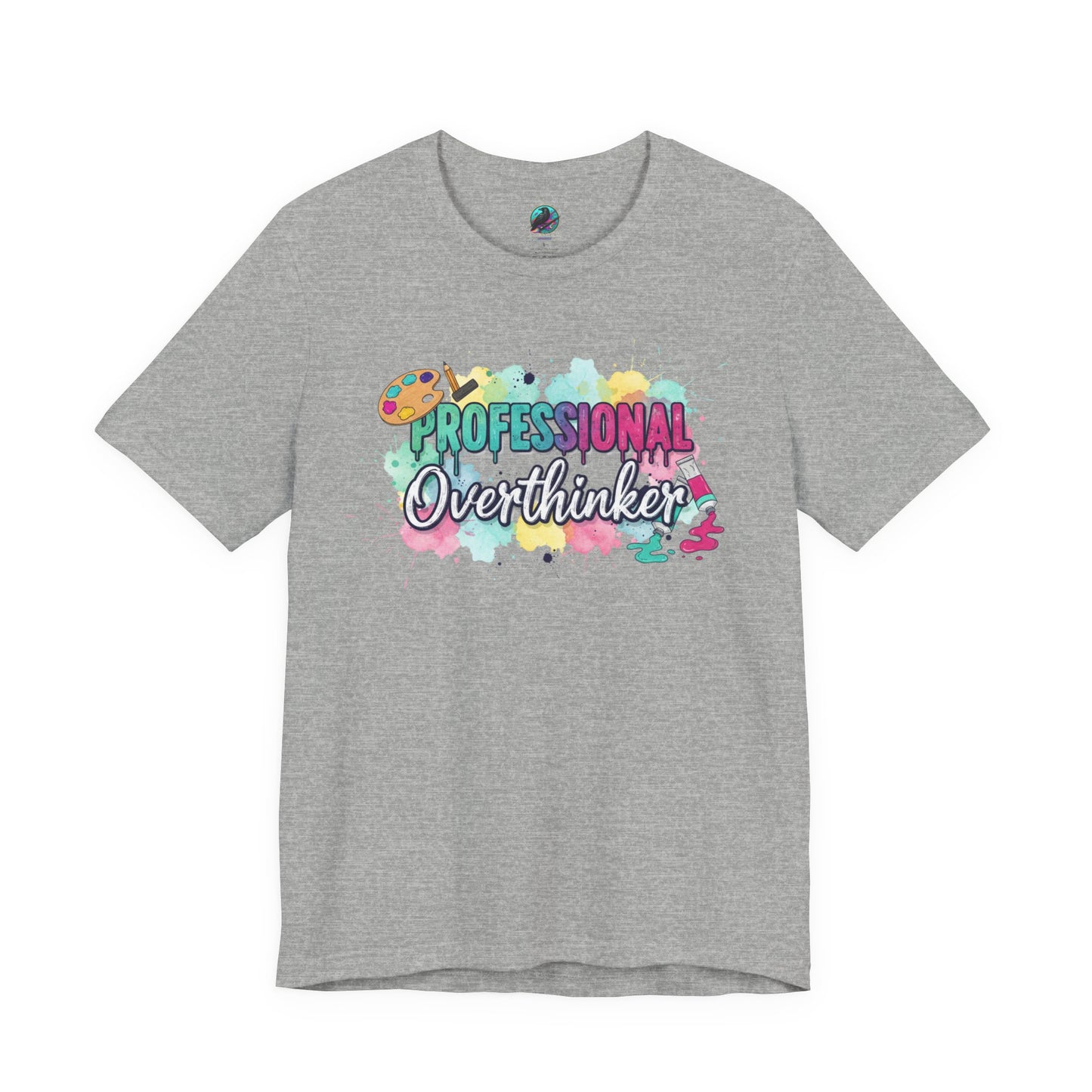 Professional Overthinker T-Shirt - Colorful Watercolor Graphic Tee Printify