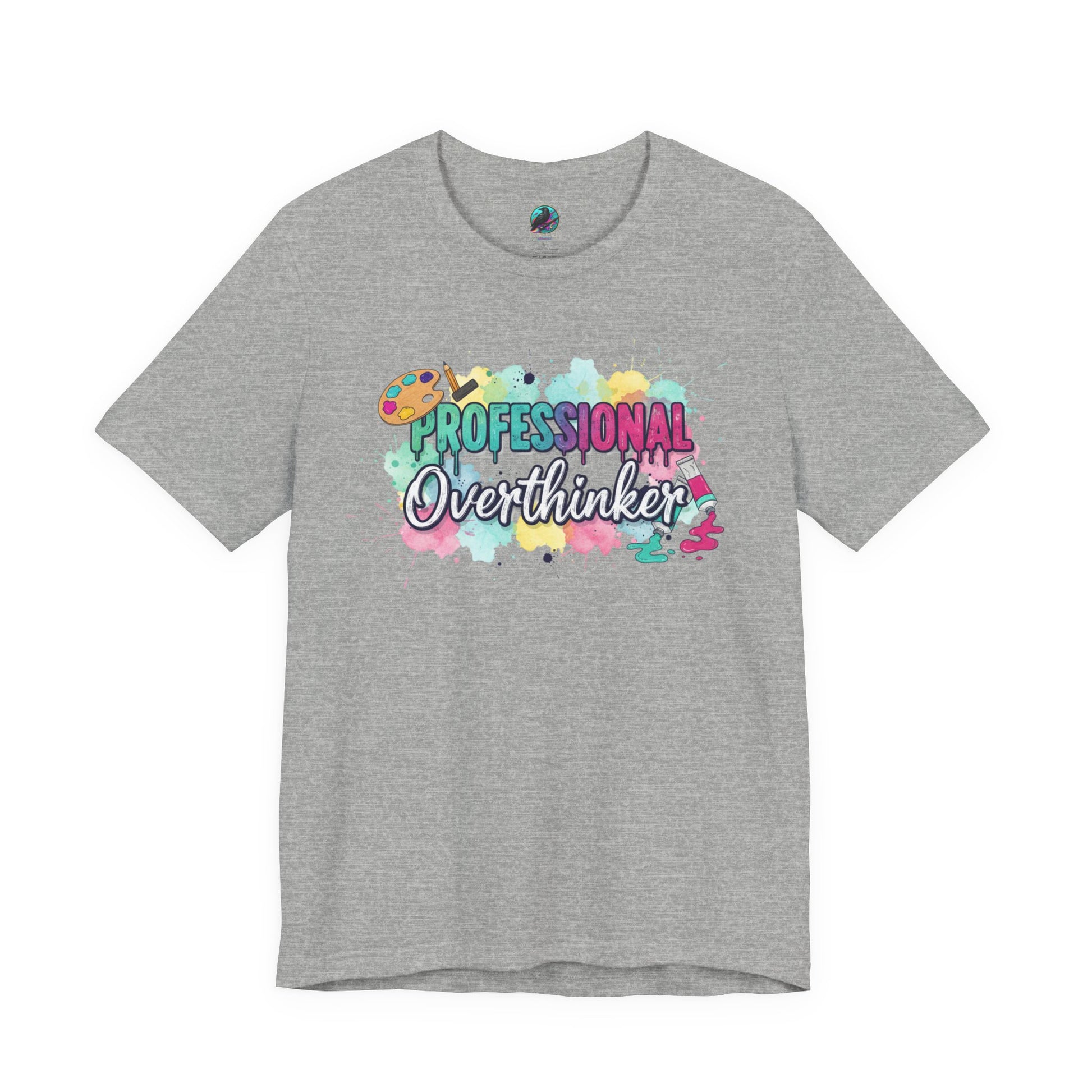 Professional Overthinker T-Shirt - Colorful Watercolor Graphic Tee Printify