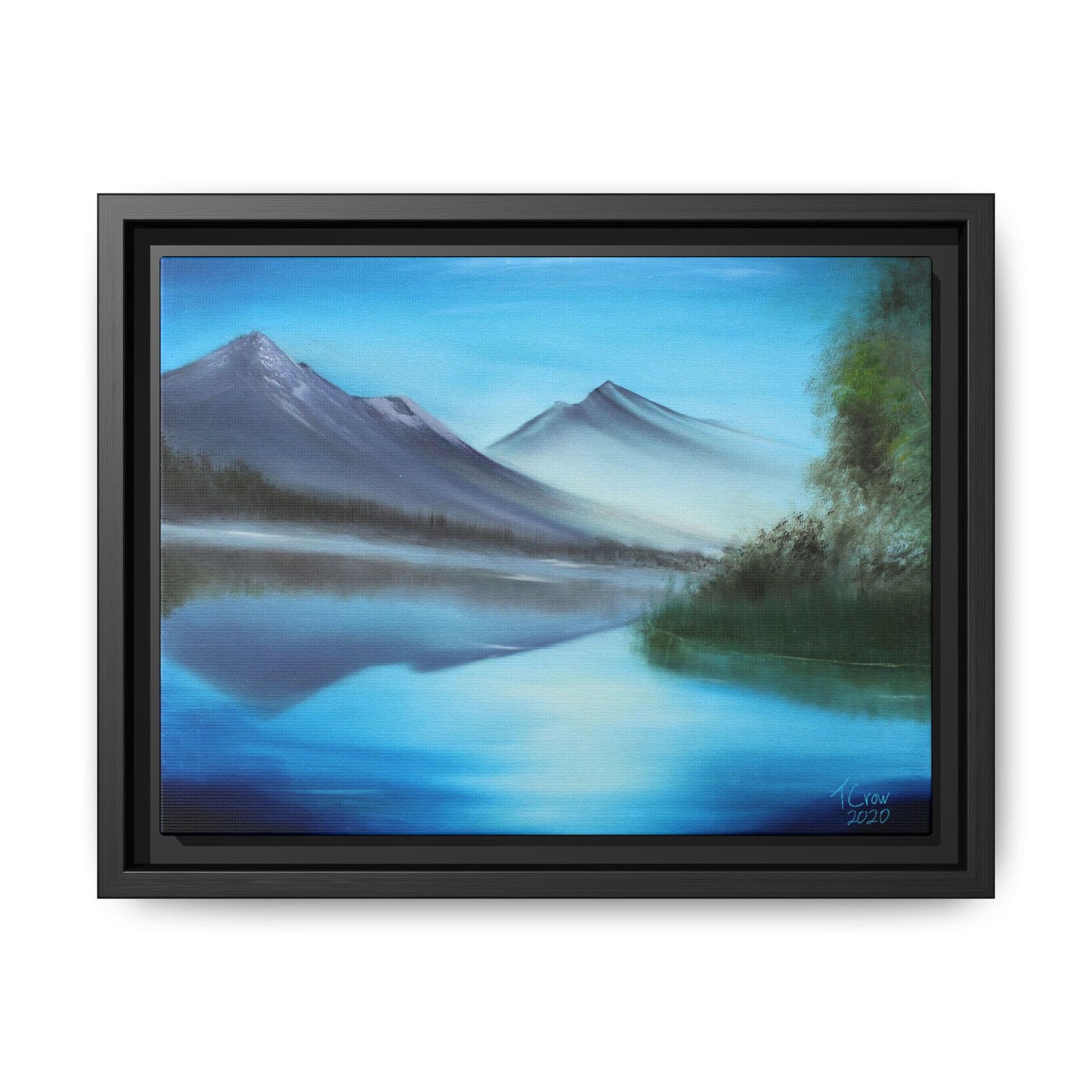 Mirror of the Mountains - Framed Canvas Print