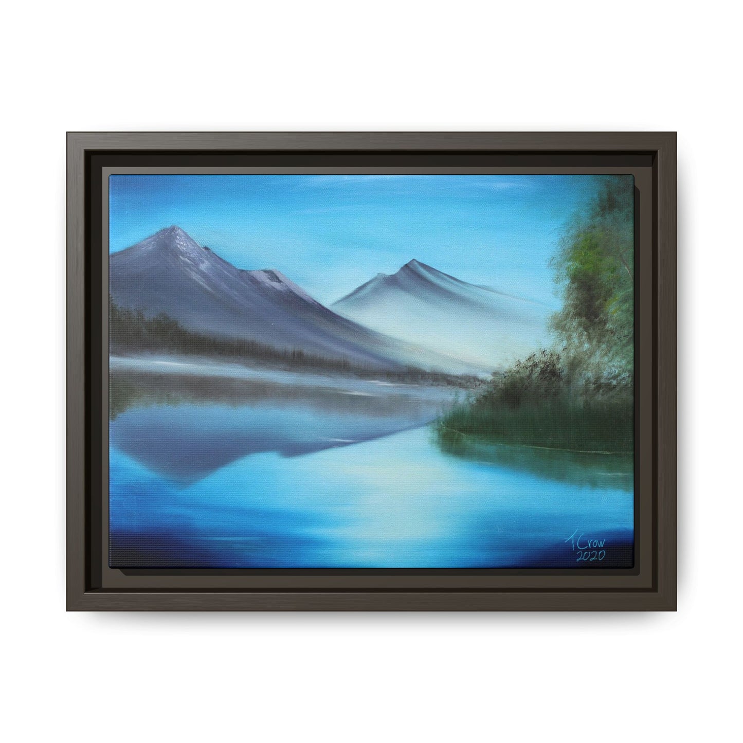 Mirror of the Mountains - Framed Canvas Print