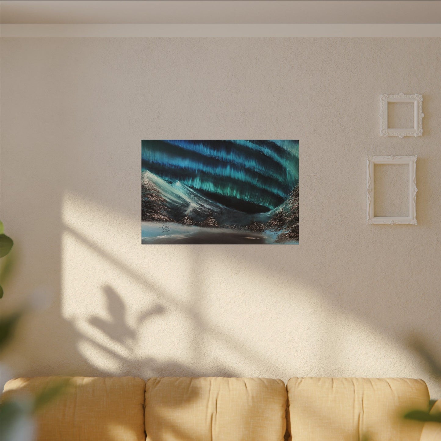 Northern Lights Canvas Wall Art — Aurora Borealis Matte Stretched Canvas