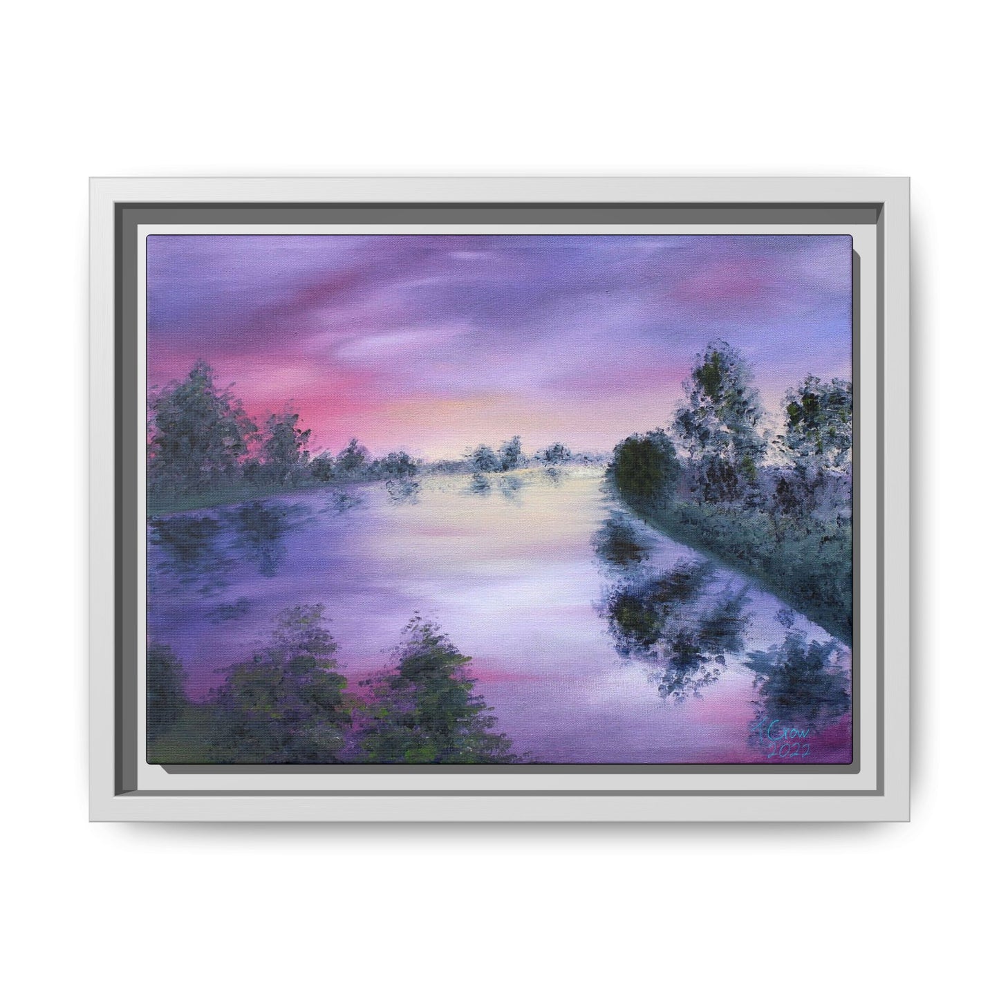 Lavender Lake - Framed Canvas Print