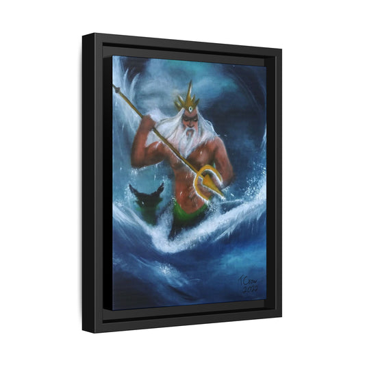 Trident of Final Tides - Framed Canvas Print