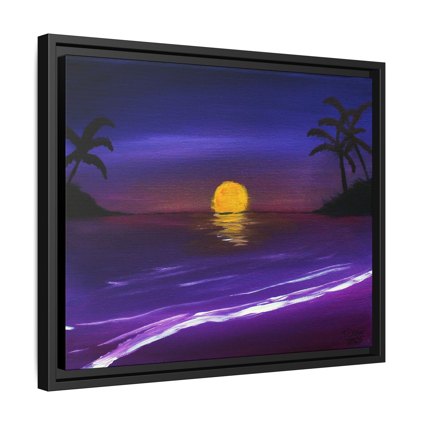Amethyst Shore - Framed Canvas Print