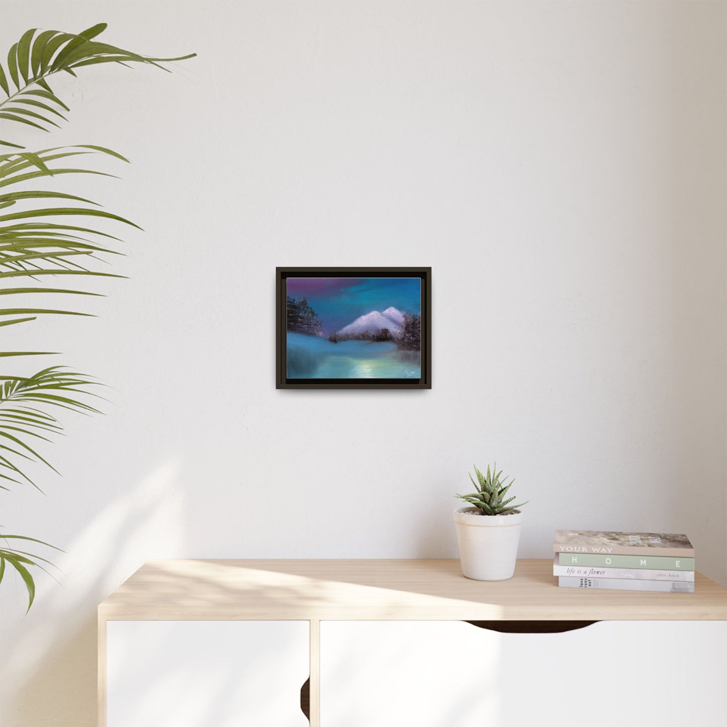 Framed Matte Canvas Art - Dreamy Mountain Landscape