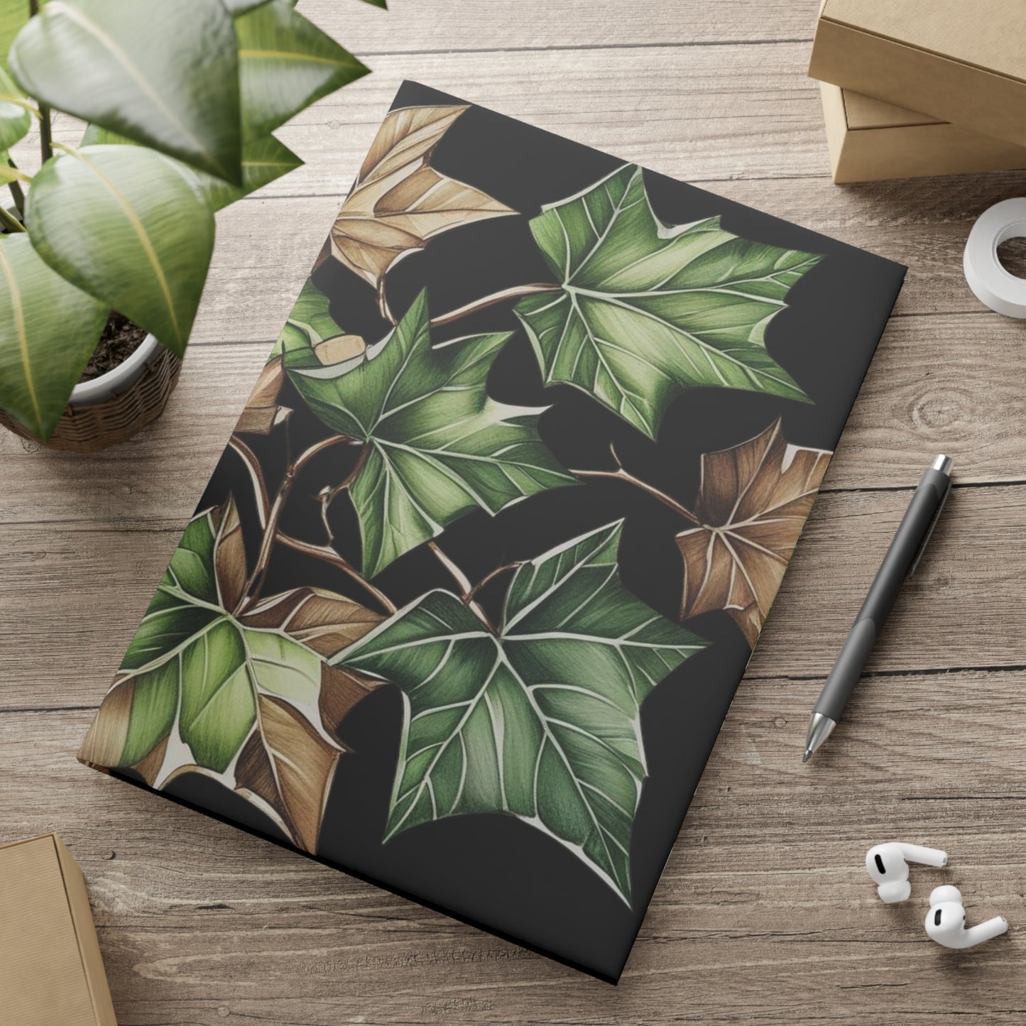 Elegant Ivy Hardcover Notebook - Journal for Nature Lovers, Perfect for Gifts, Personalize Your Thoughts, Eco-Friendly Stationery, [...]