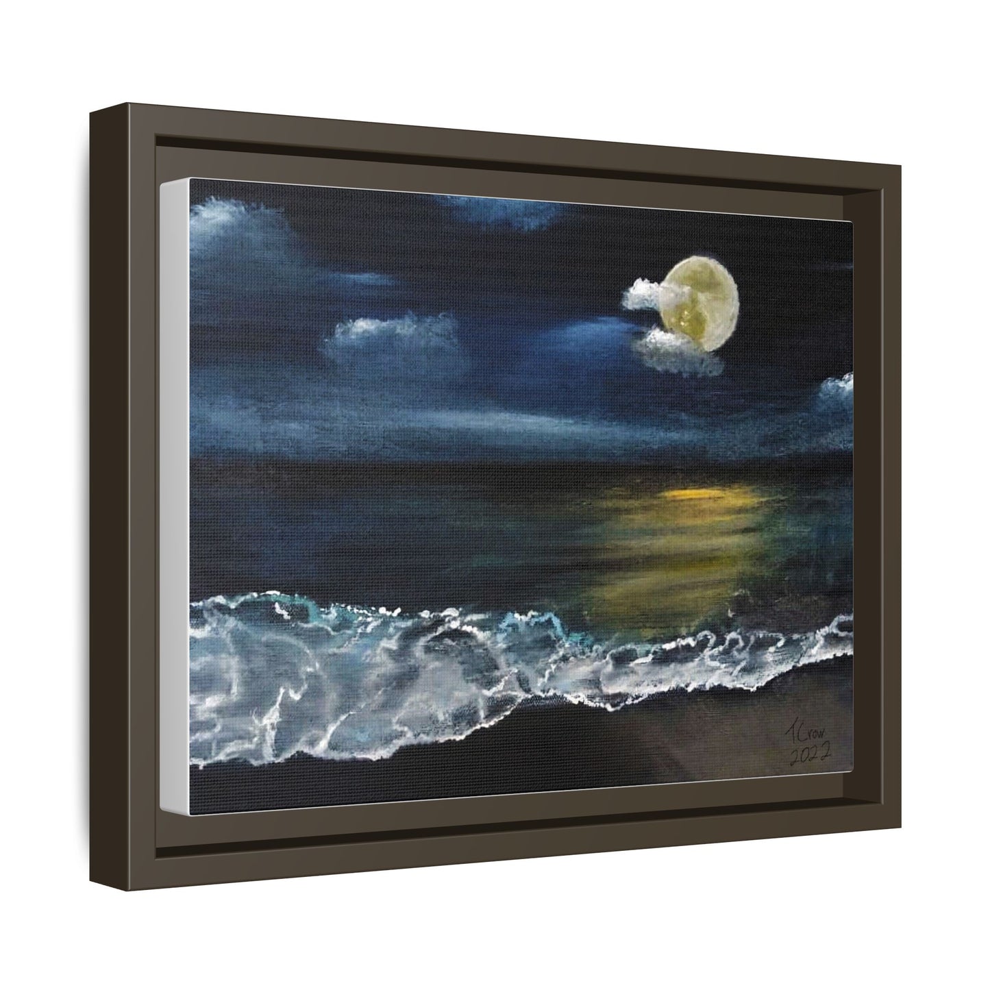 Serene Moonlit Ocean - Framed Art for Tranquil Home Décor