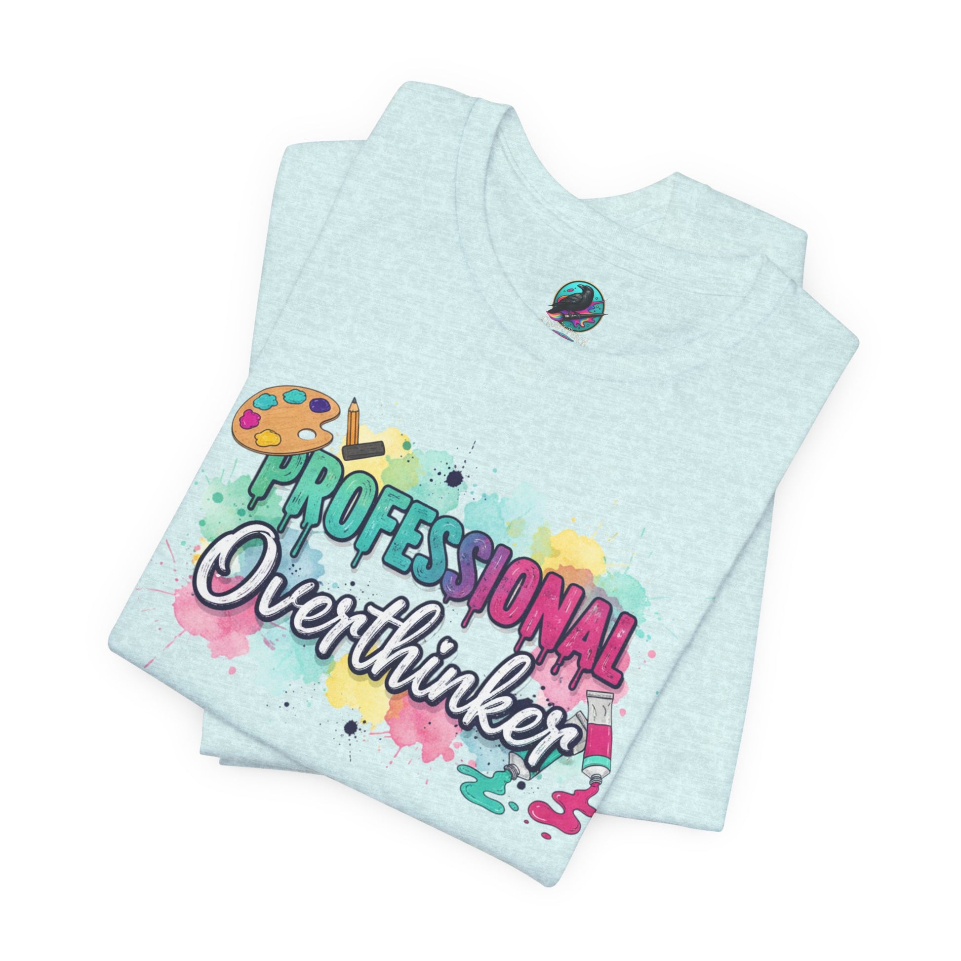 Professional Overthinker T-Shirt - Colorful Watercolor Graphic Tee Printify
