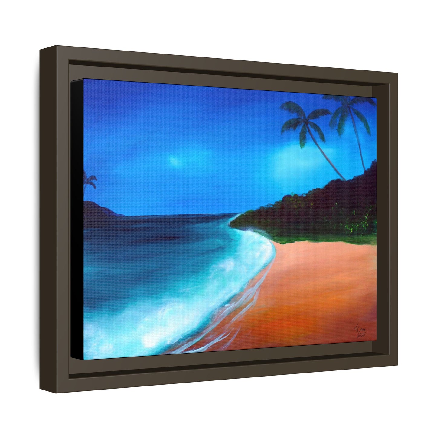 Sunlit Tide - Framed Canvas Print