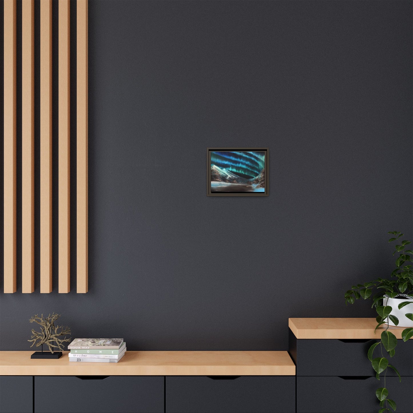 Frozen Sky's Glow - Framed Canvas Print
