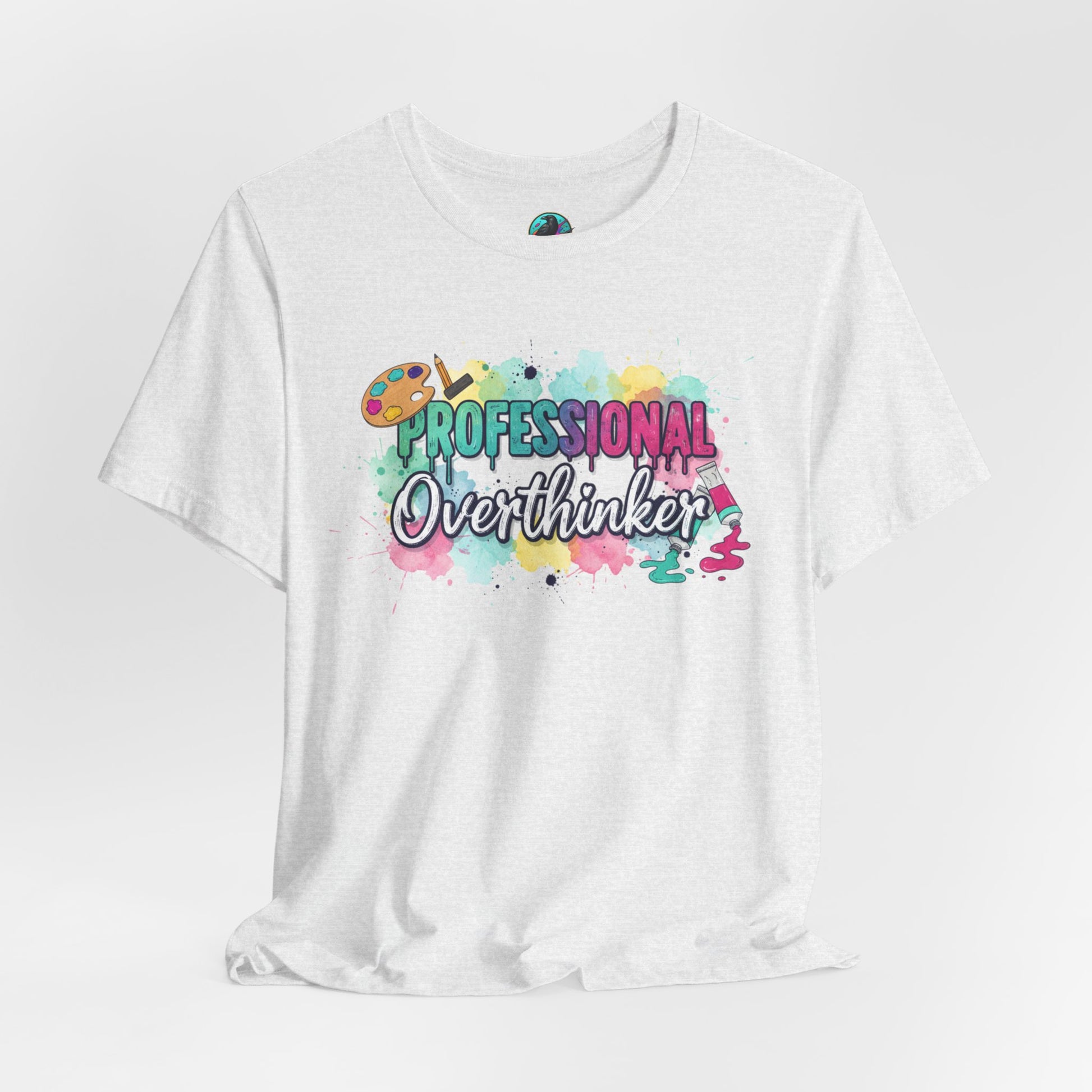 Professional Overthinker T-Shirt - Colorful Watercolor Graphic Tee Printify