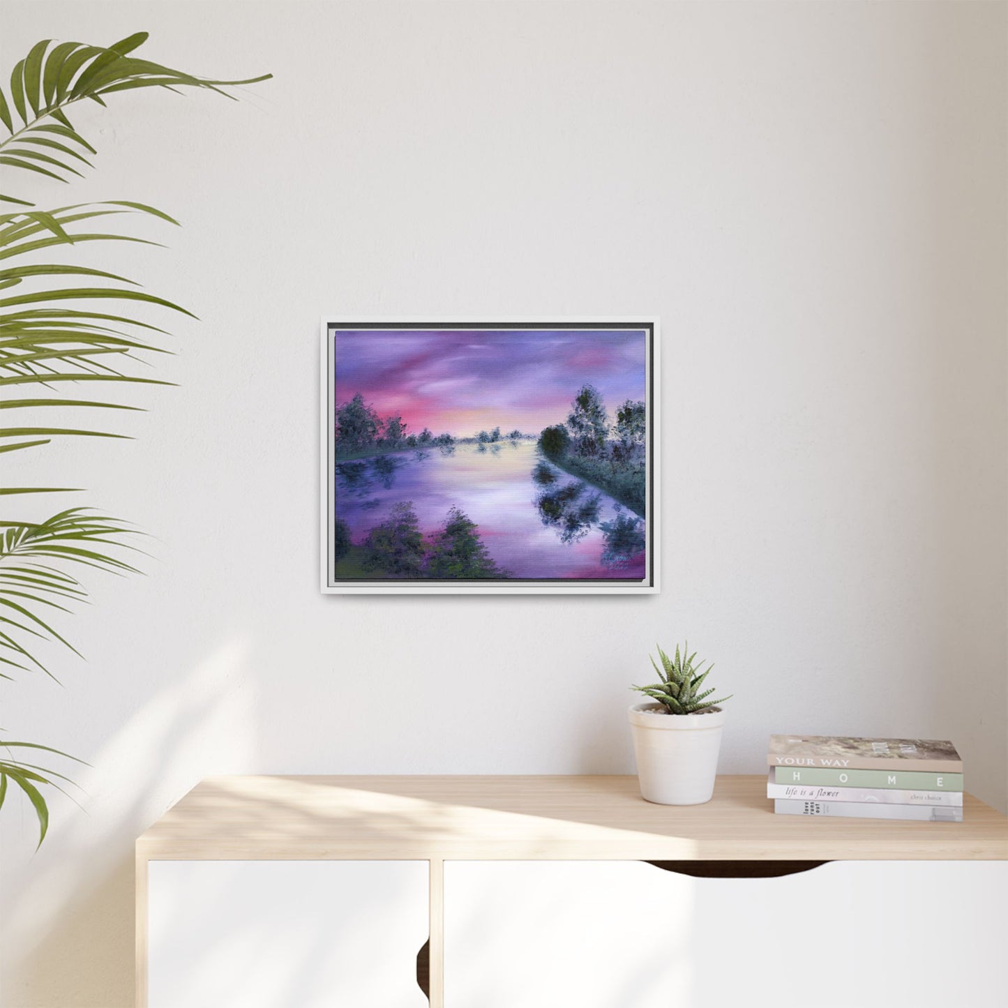 Lavender Lake - Framed Canvas Print