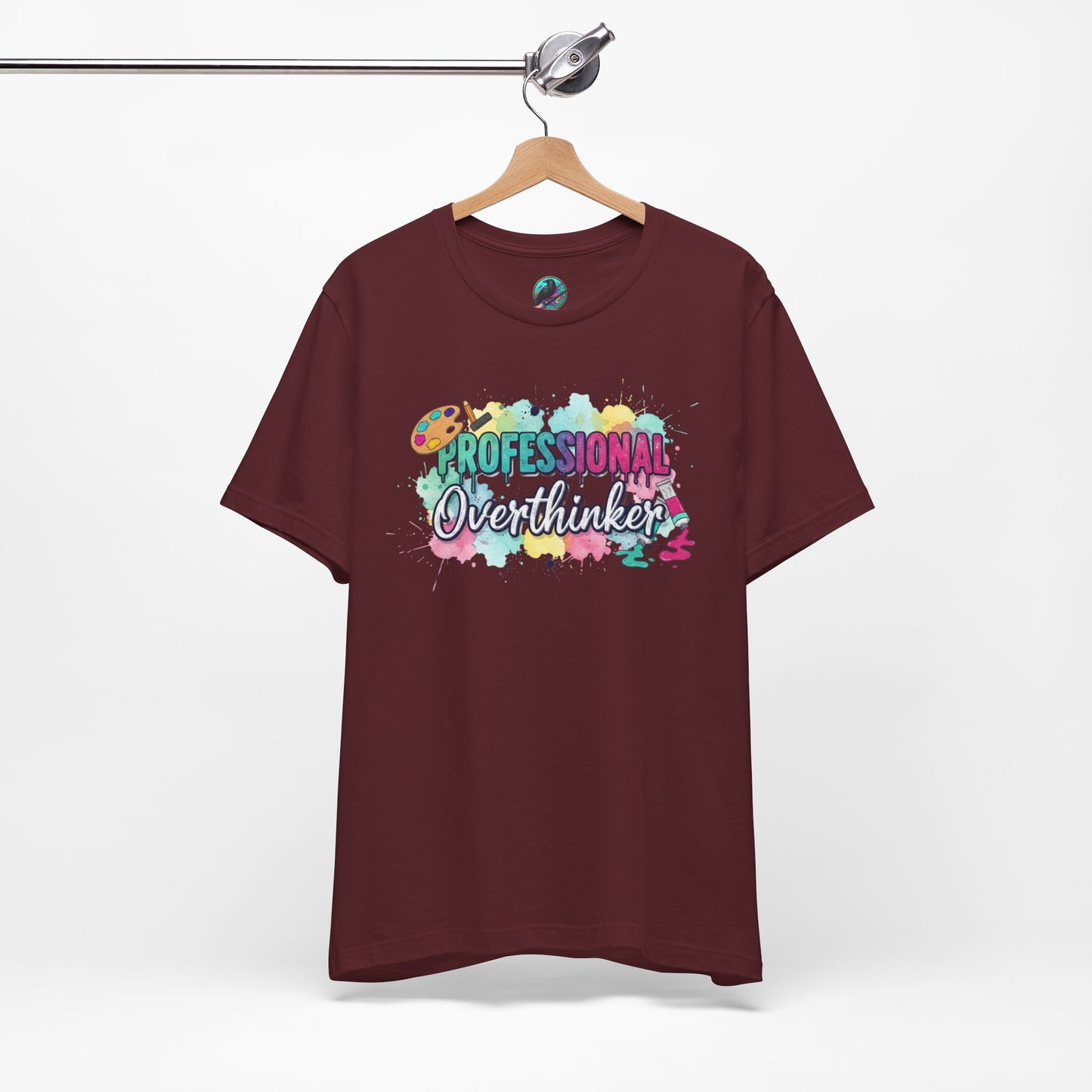 Professional Overthinker T-Shirt - Colorful Watercolor Graphic Tee Printify