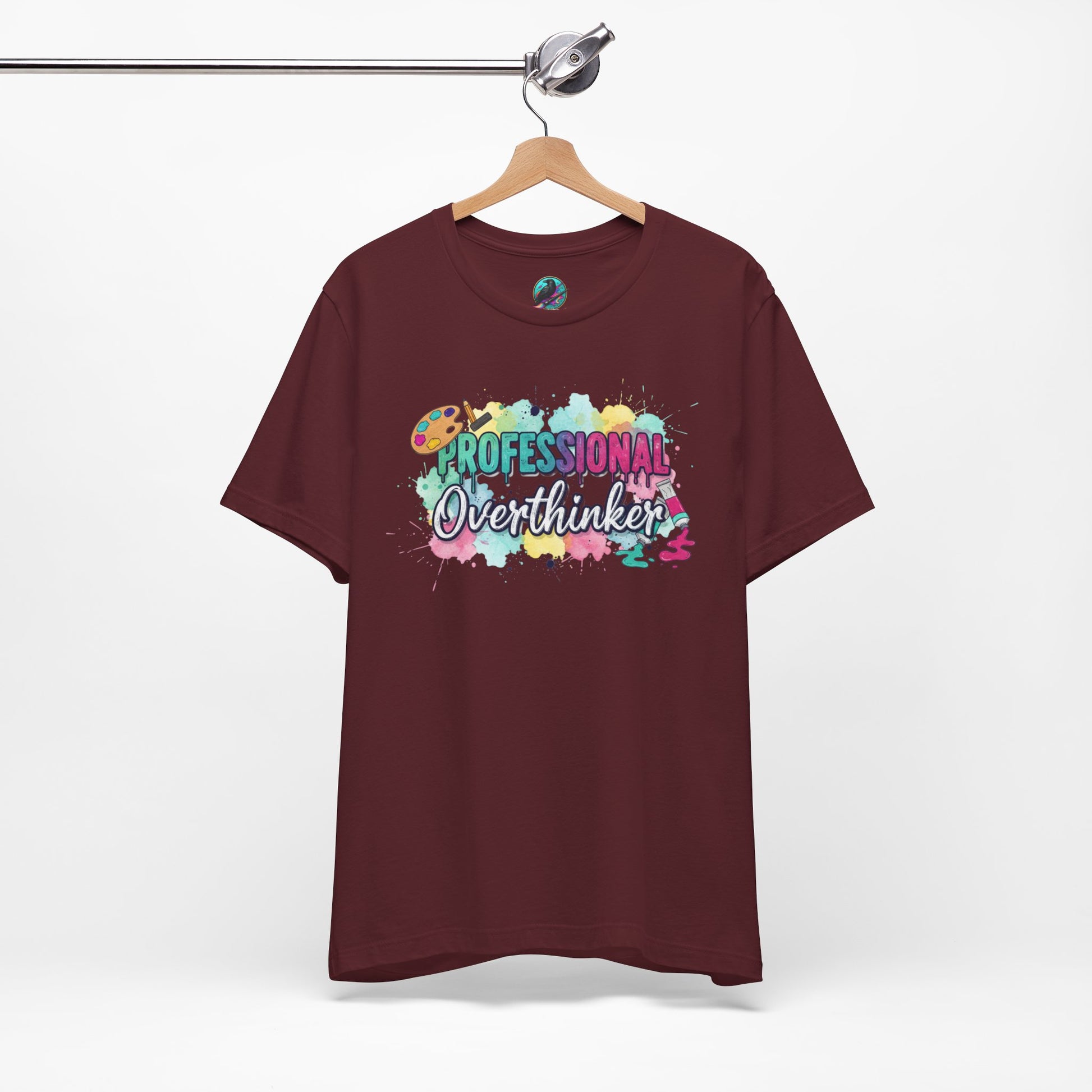 Professional Overthinker T-Shirt - Colorful Watercolor Graphic Tee Printify