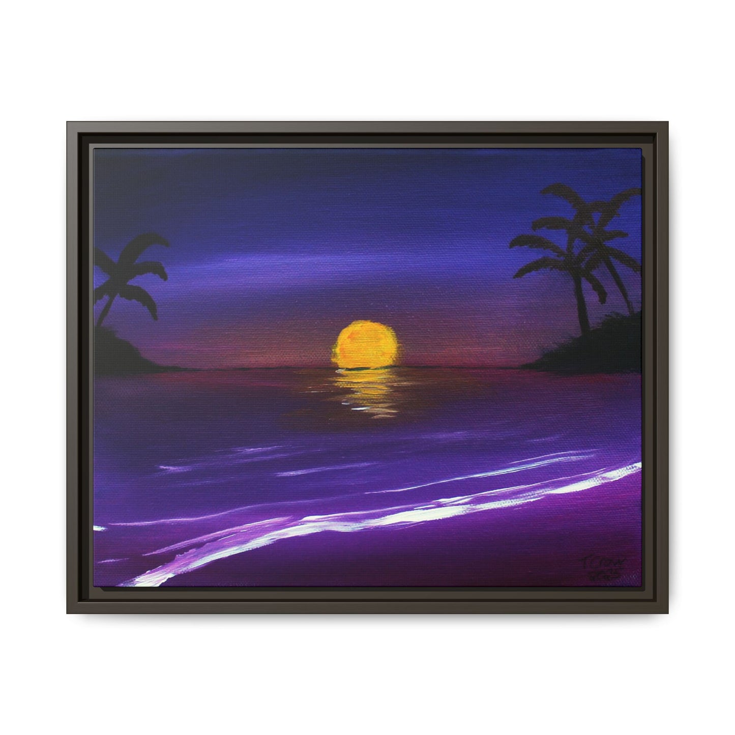 Amethyst Shore - Framed Canvas Print