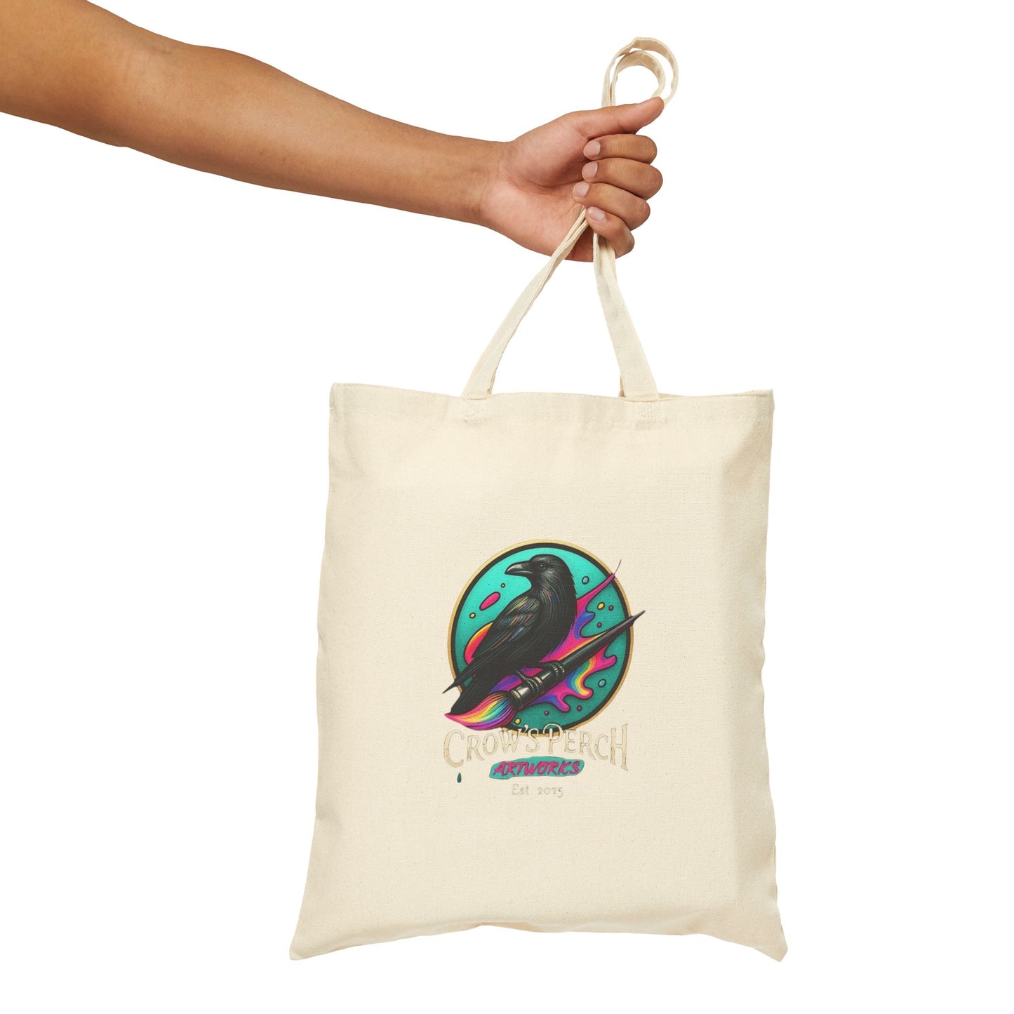 Crow's Perch Artworks Canvas Tote Bag, Eco-Friendly Shopping Bag, Stylish Reusable Grocery Tote, Bird Lover Gift, Artful Carryall