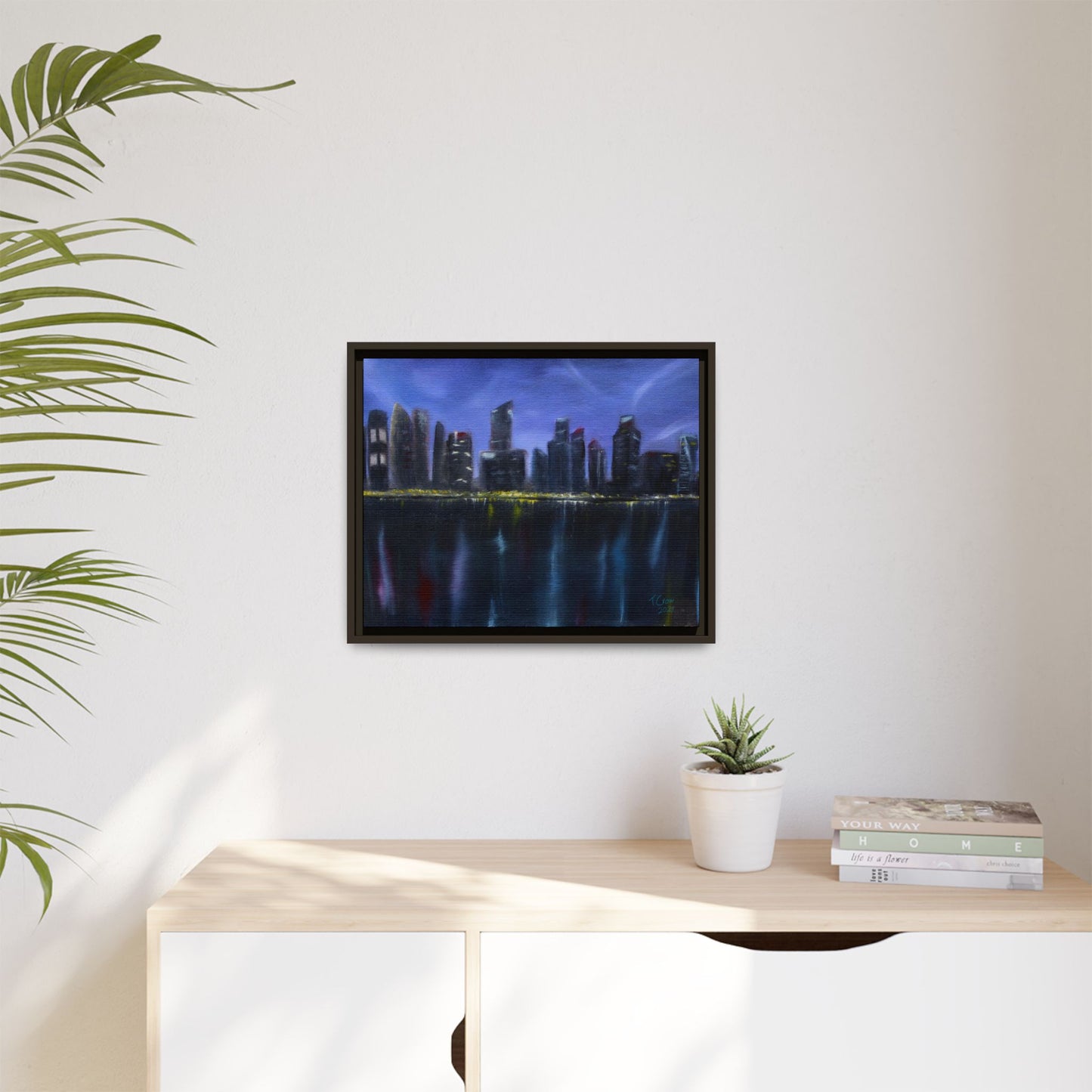 City Lights - Framed Canvas Print